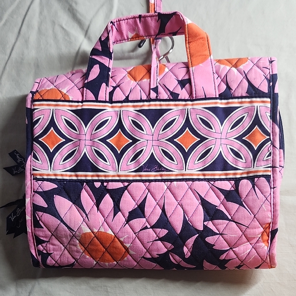 Vera Bradley Pink and Orange Quilted Travel Bag